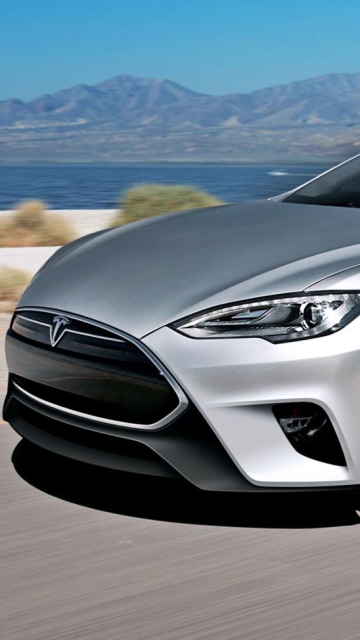 Картинка Tesla Model S серого цвета 360x640 на телефон Картинка Tesla Model S серого цвета 360x640